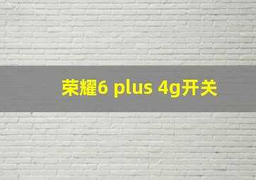 荣耀6 plus 4g开关